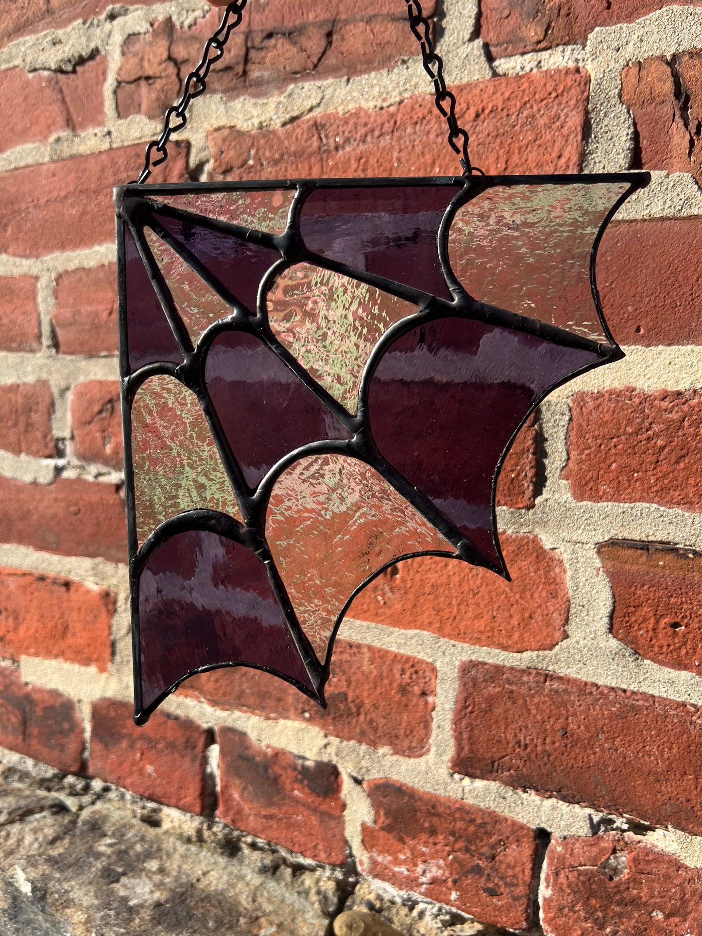 Stained glass web for Rachel