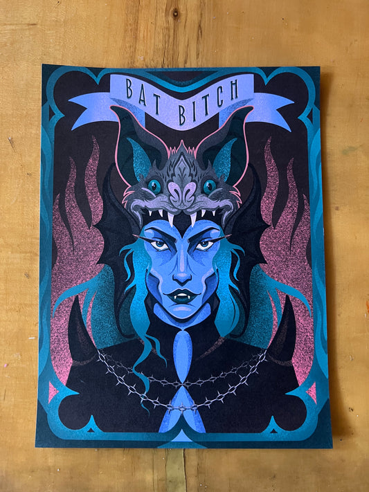 “Bat Bitch” 9” x 12” Print