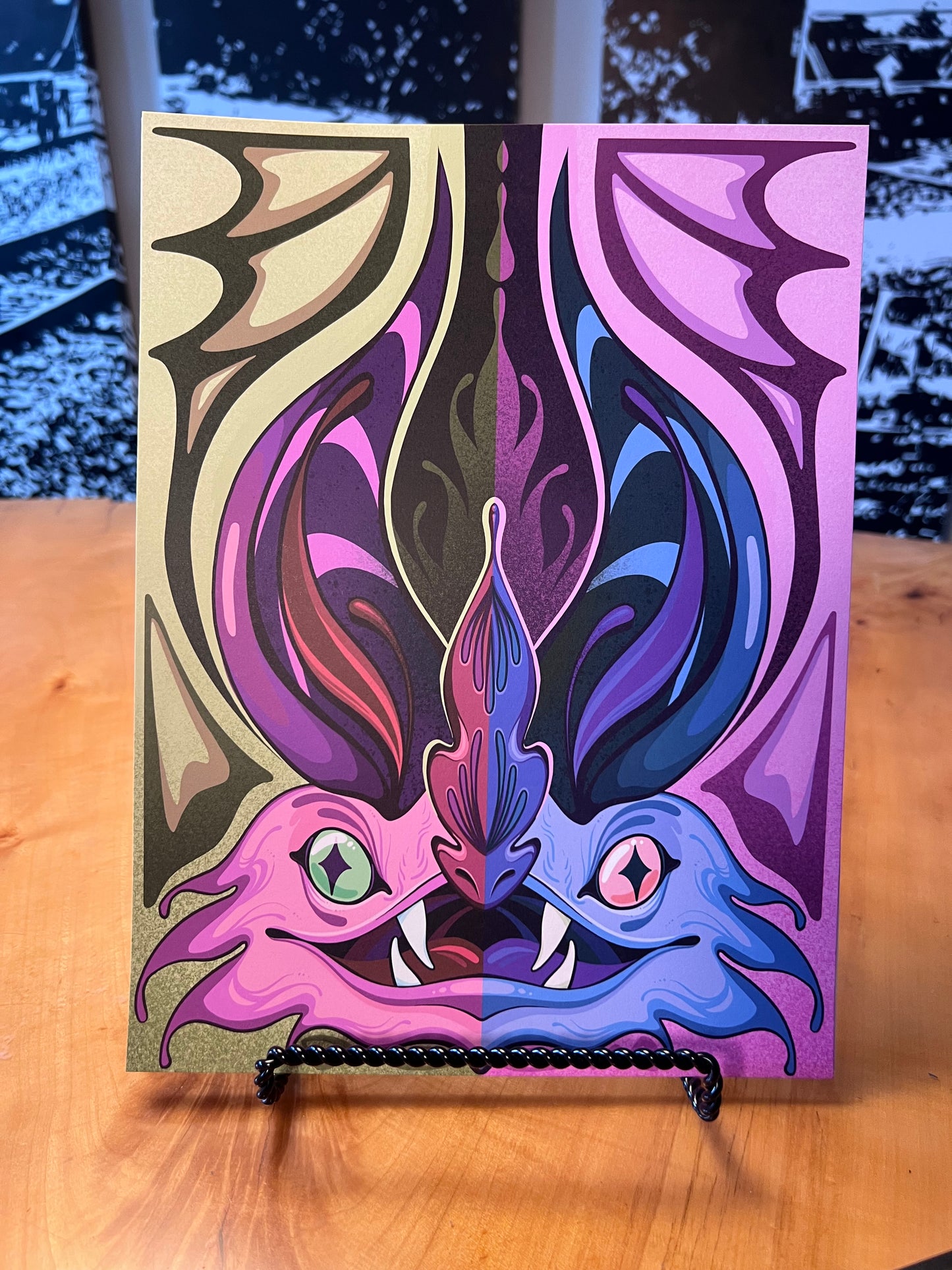 Two Face Bat 9” x 12” Print