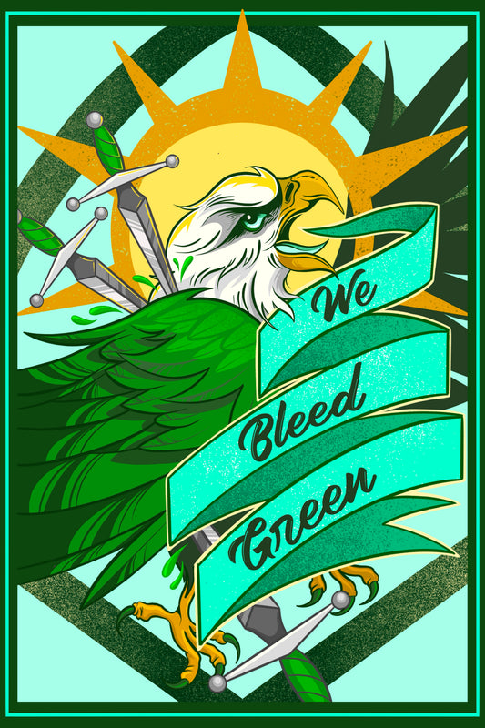 We Bleed Green 12"x 18" Print