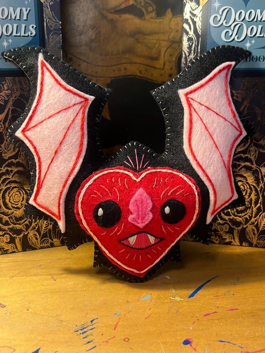 Doomy Doll: Black Bat with Spiky Ears