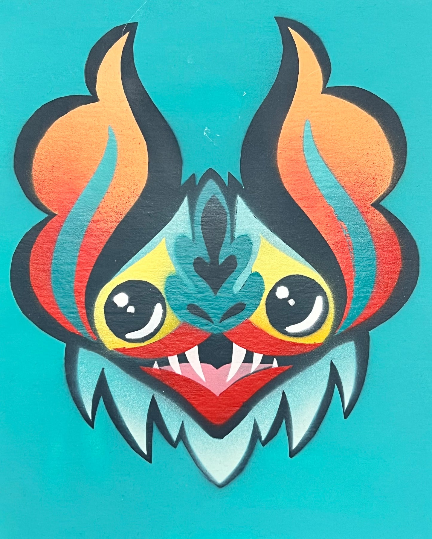 Seven Layer Bat Stencil Original Artwork #5
