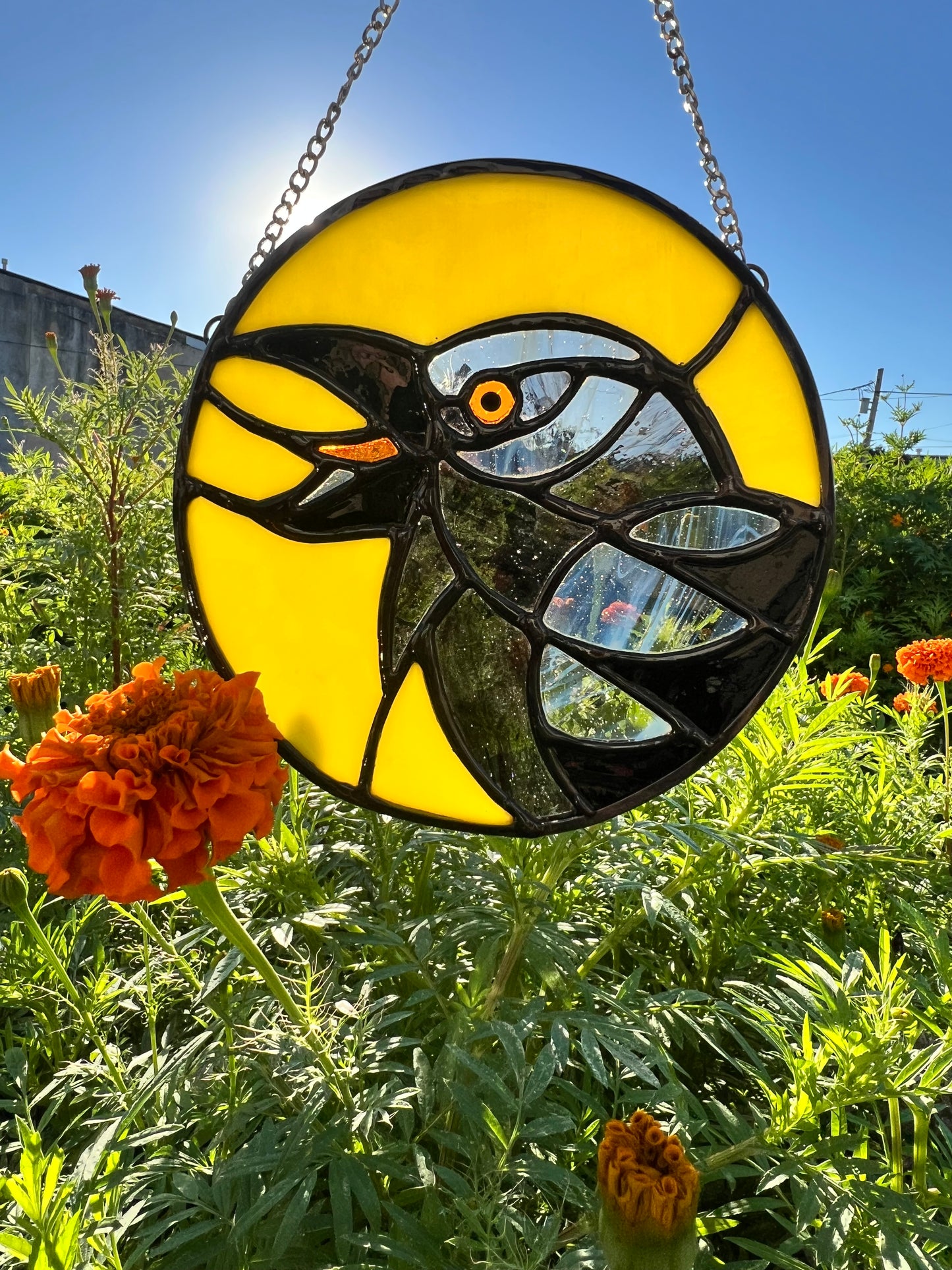 The Familiar: Raven Original Stained Glass