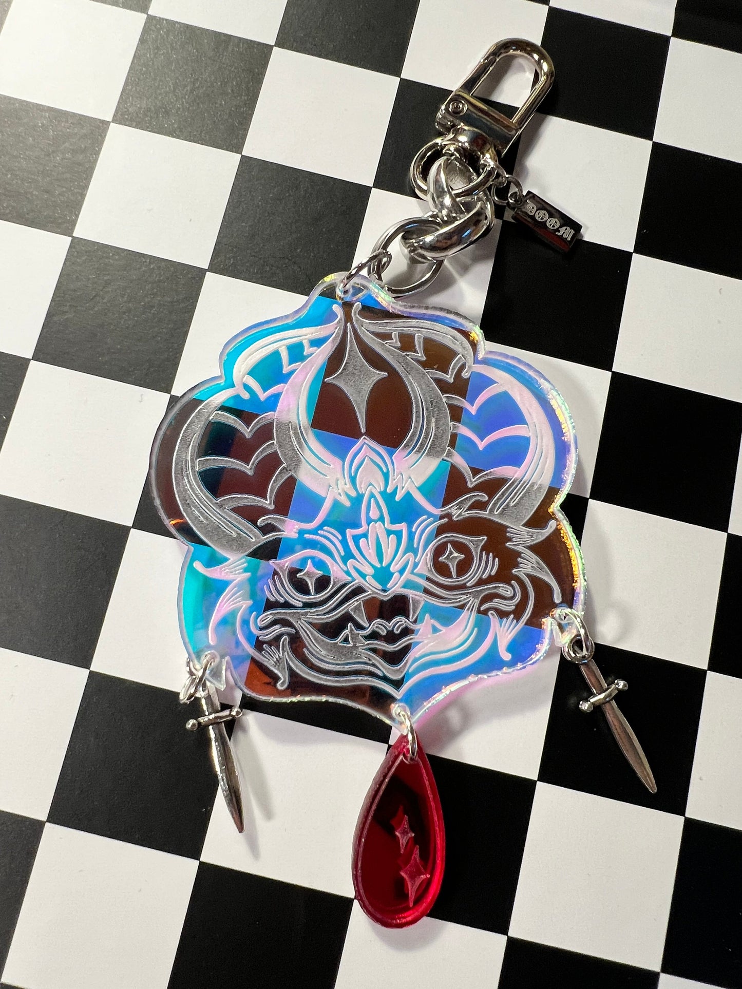 Iridescent Bat Bag Charm