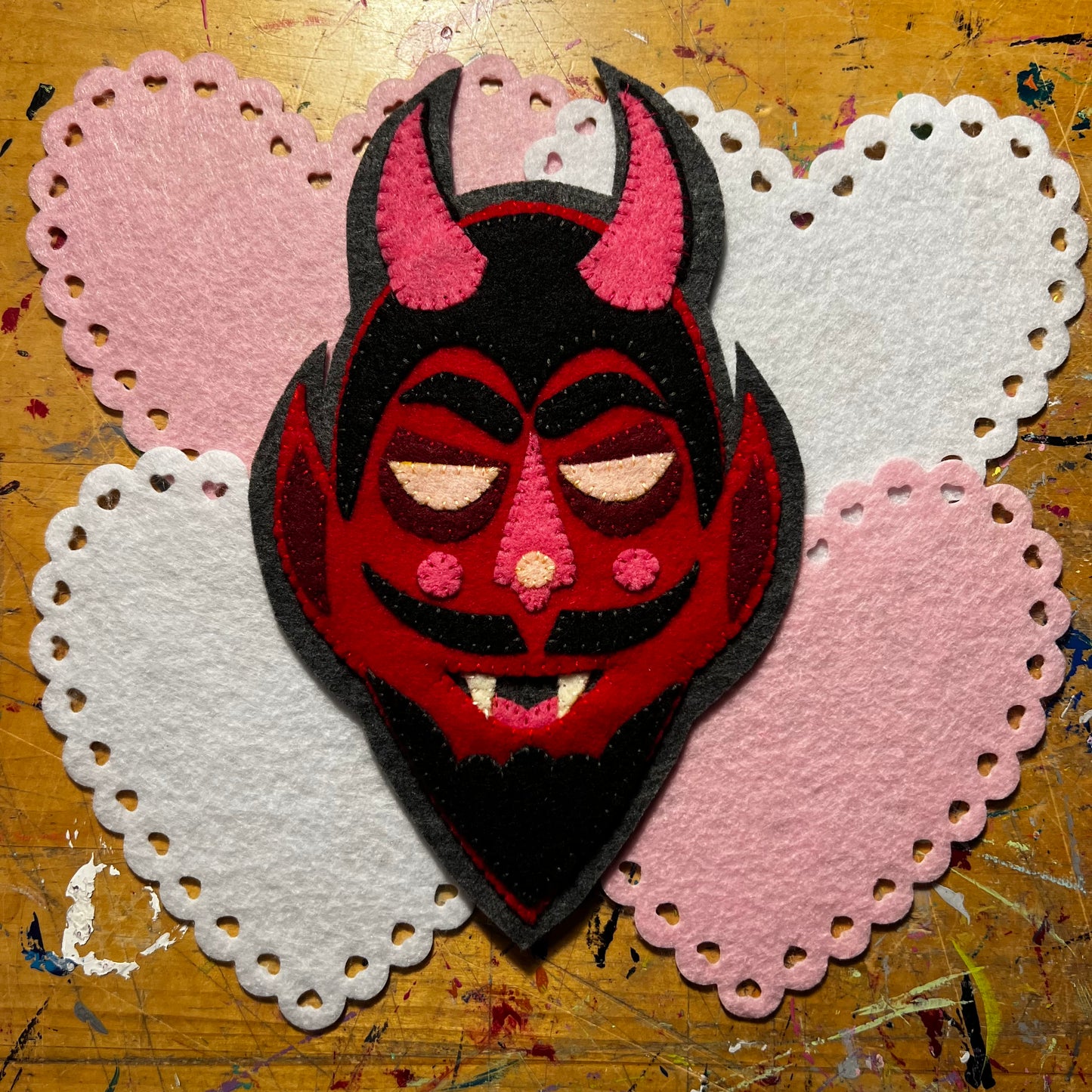 Handmade Felt Devil Patch