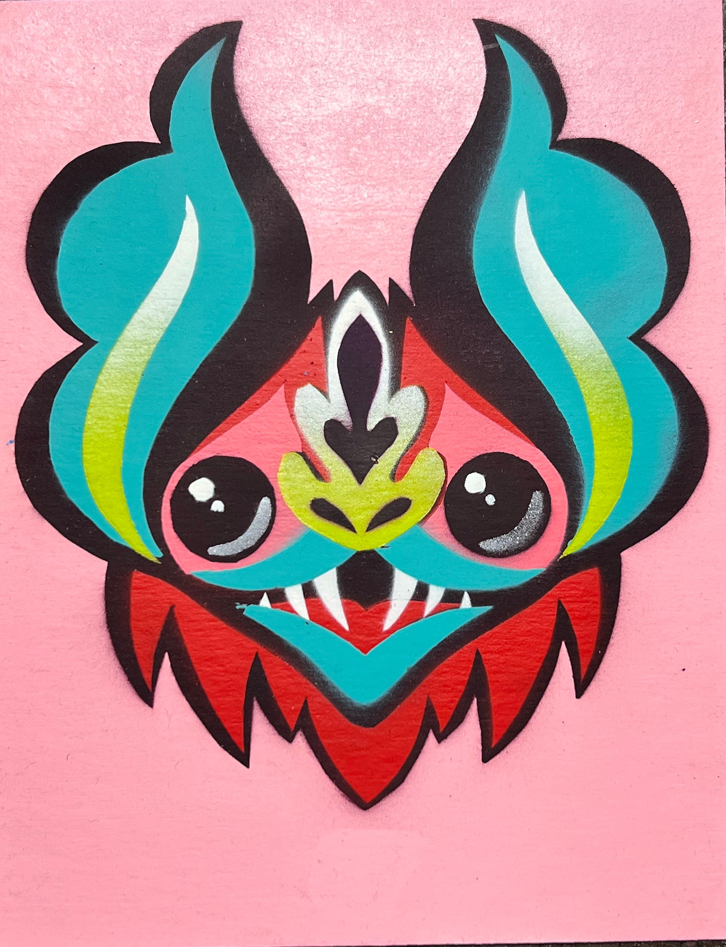 Seven Layer Bat Stencil Original Artwork #4