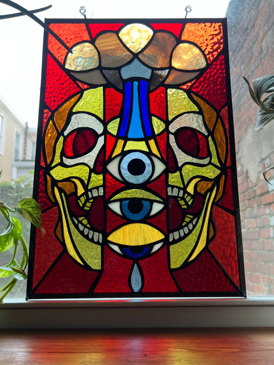 Doom Skull Original Stained Glass