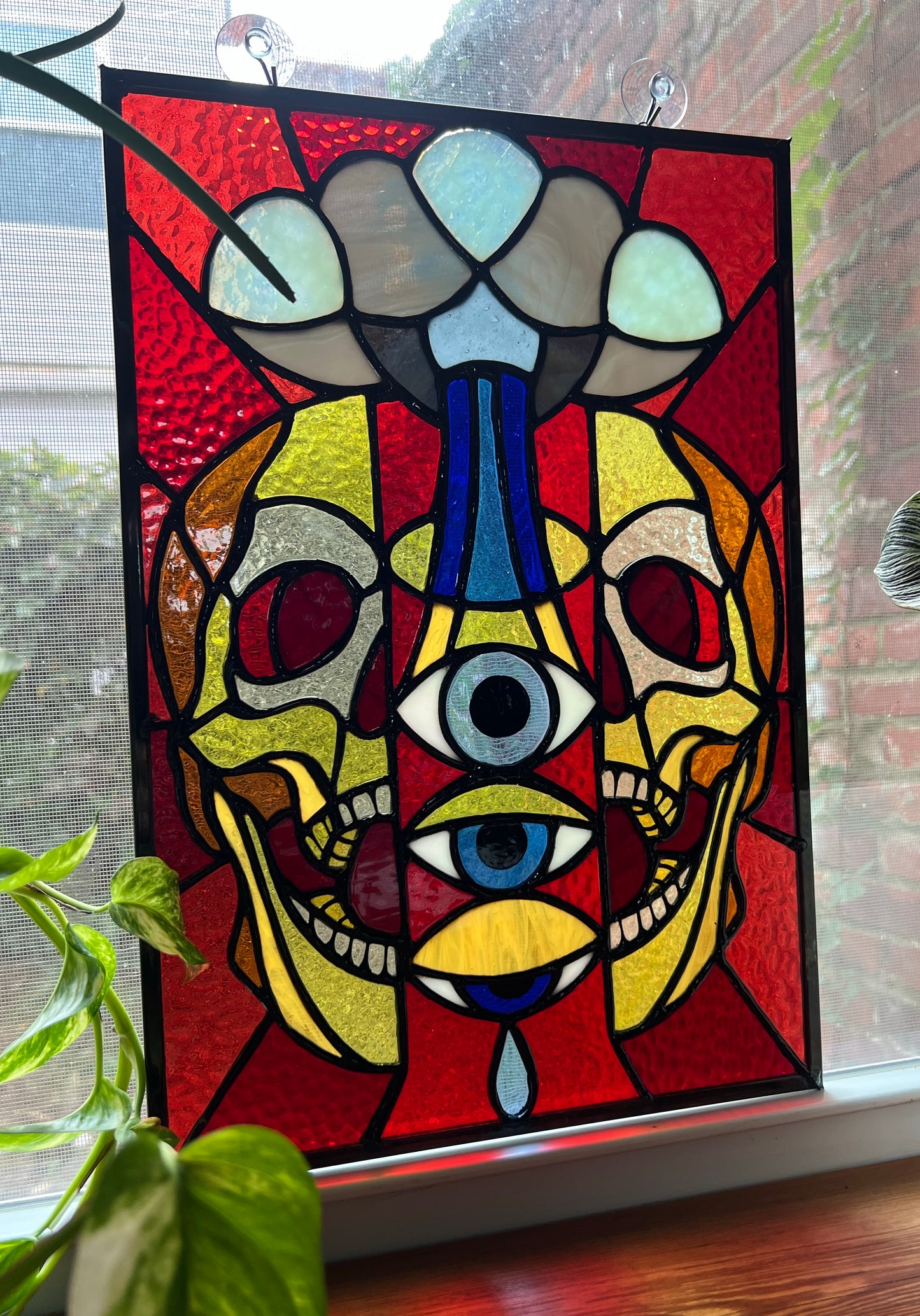 Doom Skull Original Stained Glass