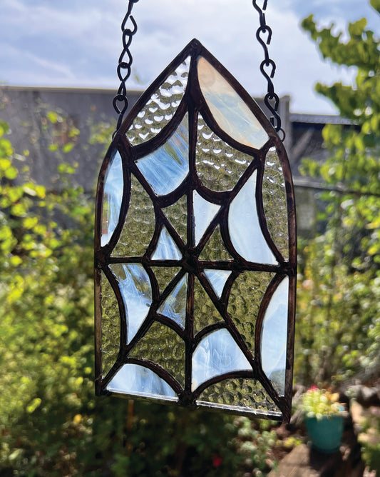 Spiderweb Cathedral Window Original Stained Glass