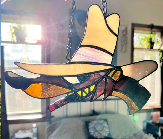 Smart Guy Weasel Original Stained Glass