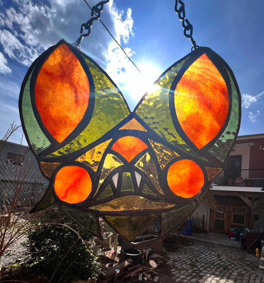 Bat Dude Original Stained Glass- Green Variant