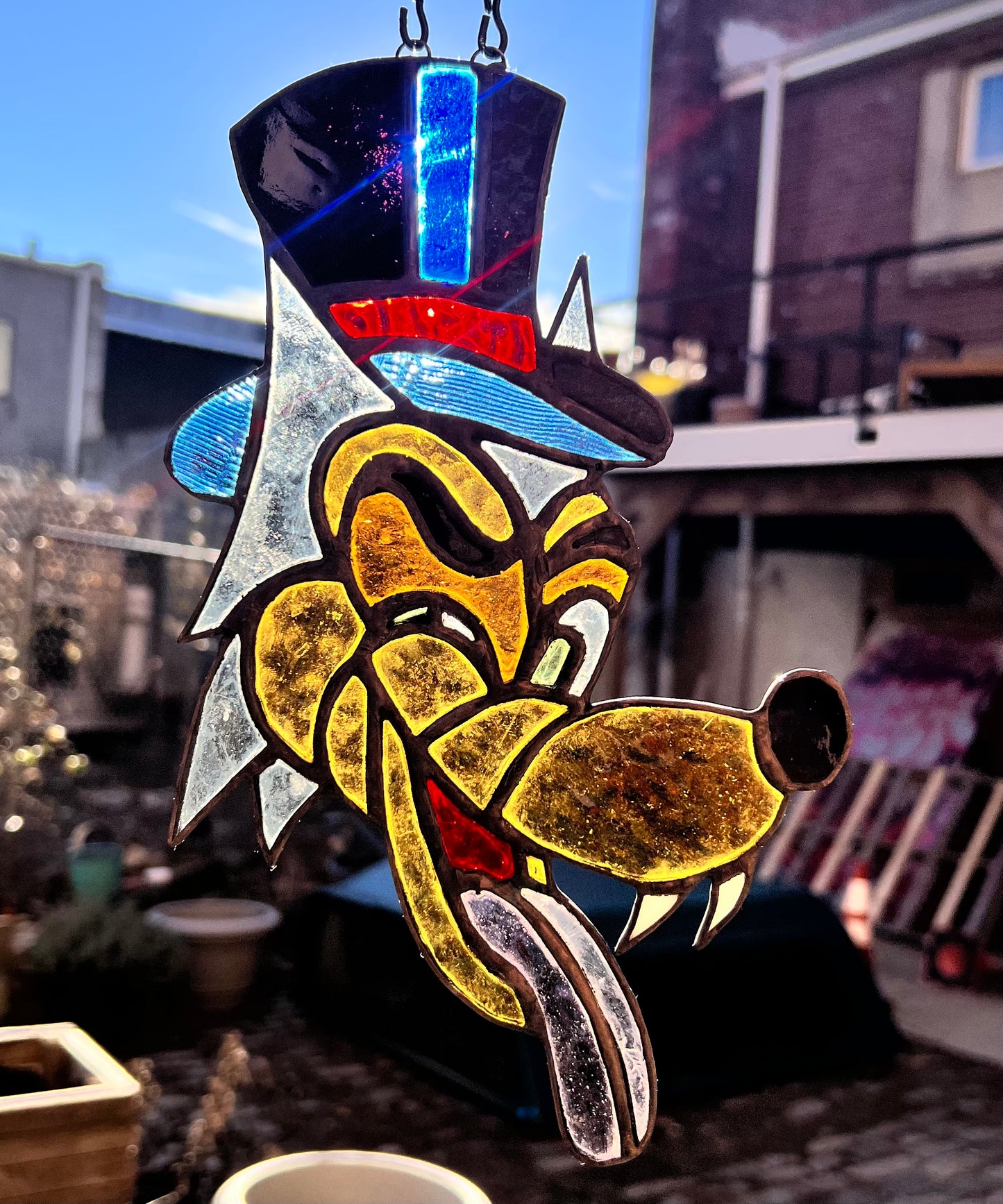 Sleazy Wolf Original Stained Glass