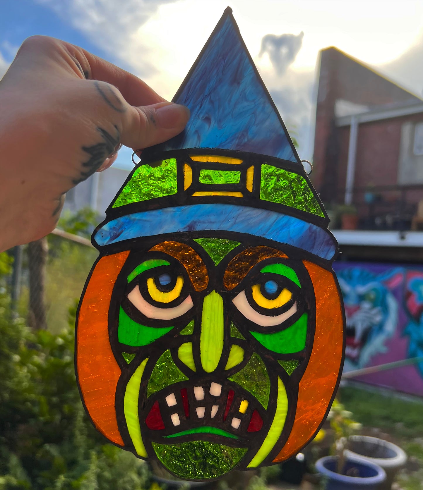 Evil Witch Original Stained Glass