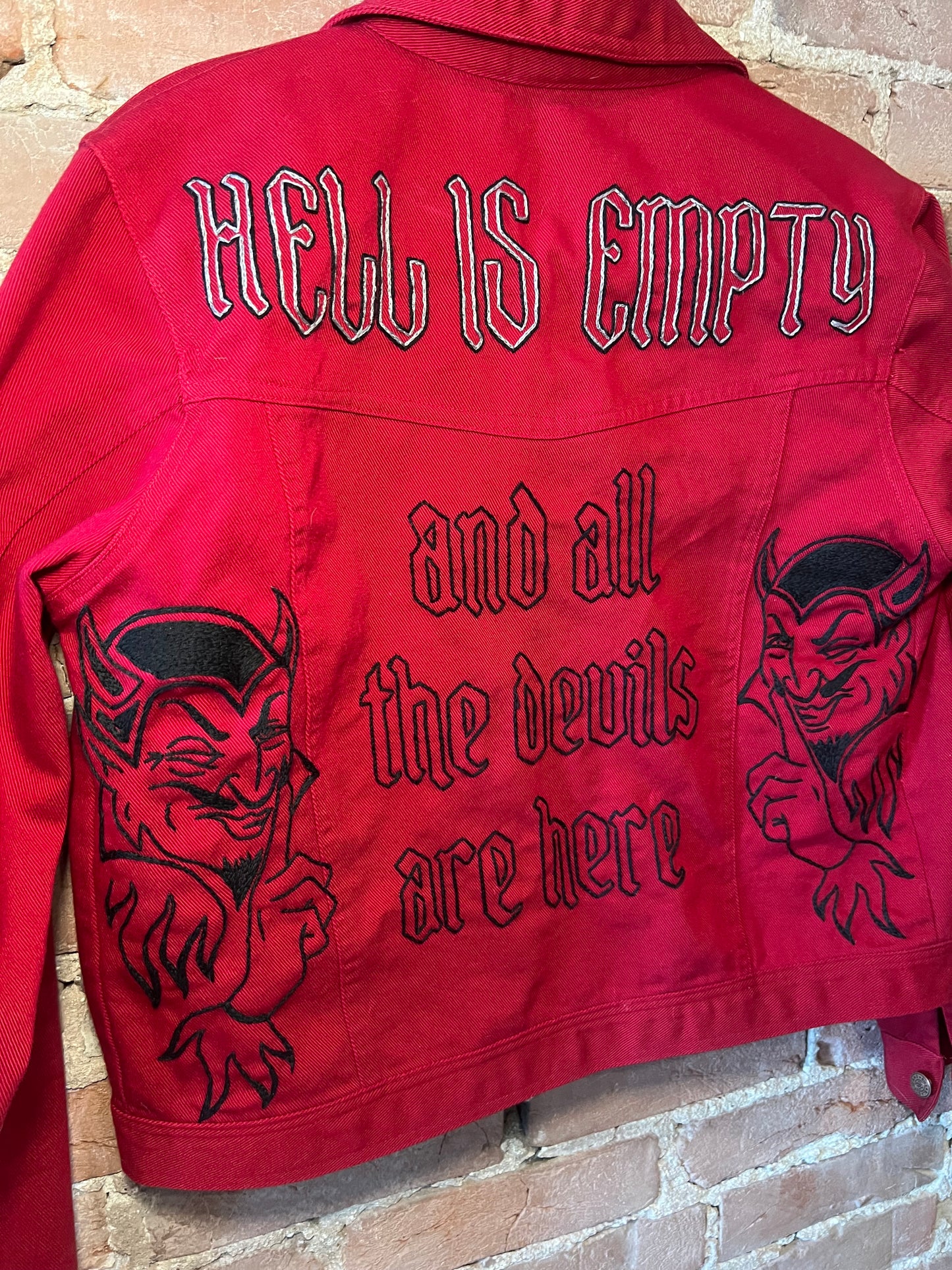 “Hell Is Empty” Hand Embroidered Jacket