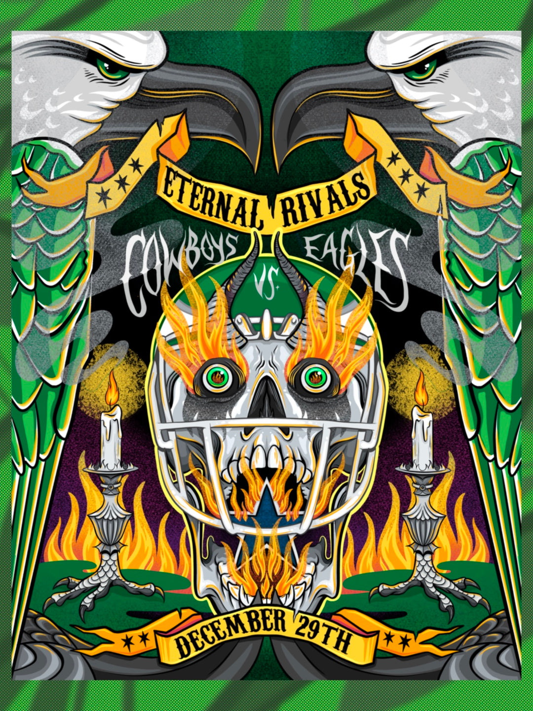 Eagle vs. Cowboys 11"x 14" Print