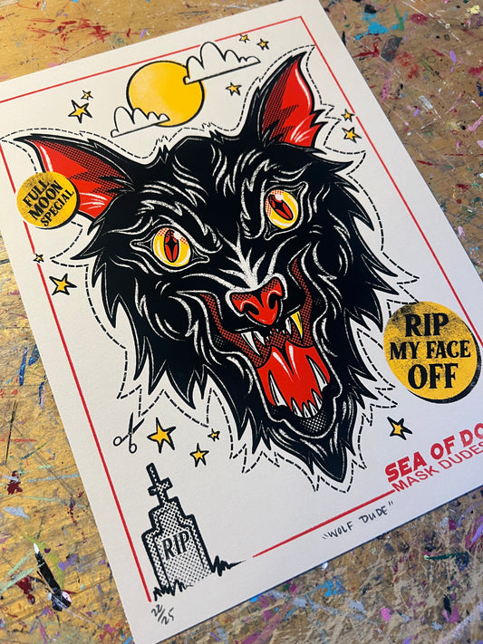 Mask Dudes 2025: Wolf Dude Screen Print