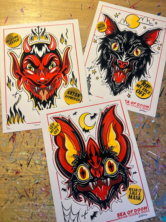 THREESOME BUNDLE PACK: Mask Dudes 2025 Screenprints