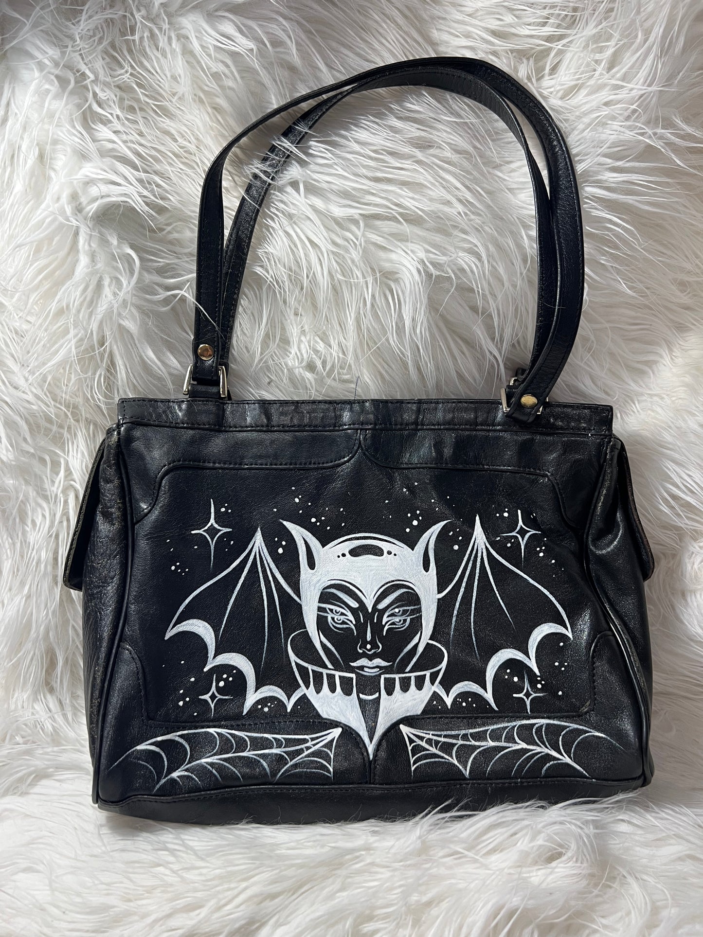 Hand Painted Bat Babe Bag