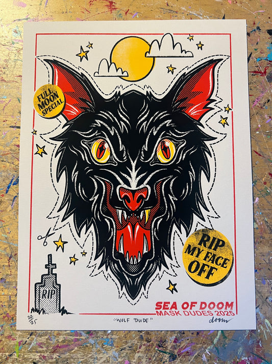Mask Dudes 2025: Wolf Dude Screen Print