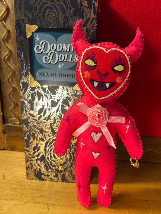 Doomy Doll: Dark Pink OG Devil with Rose
