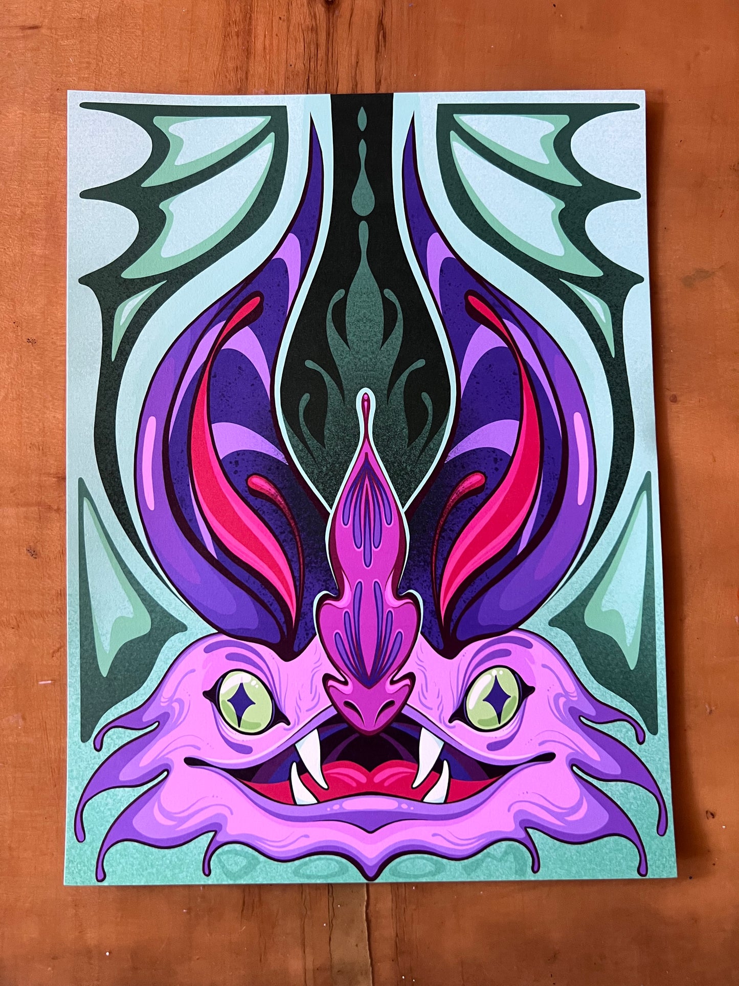 Unapologetic Weirdo Bat 9” x 12” Print