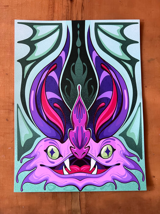 Unapologetic Weirdo Bat 9” x 12” Print