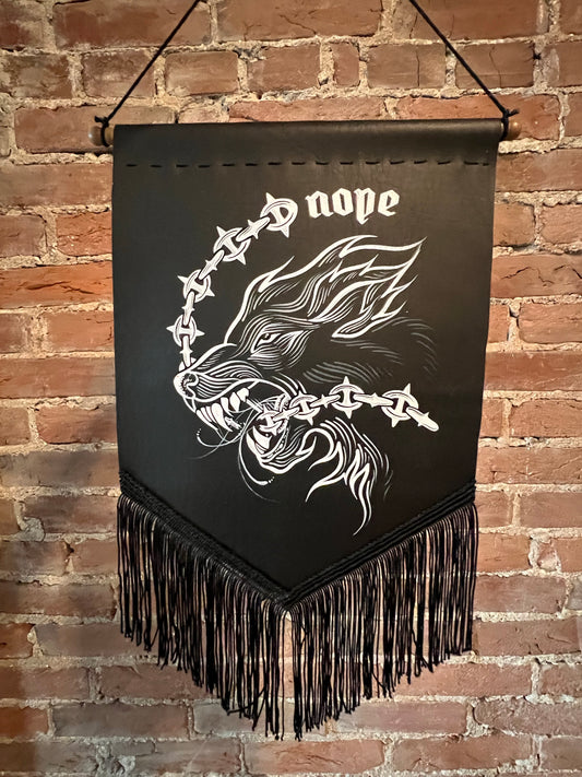 "Nope" Wolf Banner