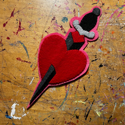 Handmade Dagger Heart Patch