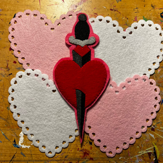 Handmade Dagger Heart Patch