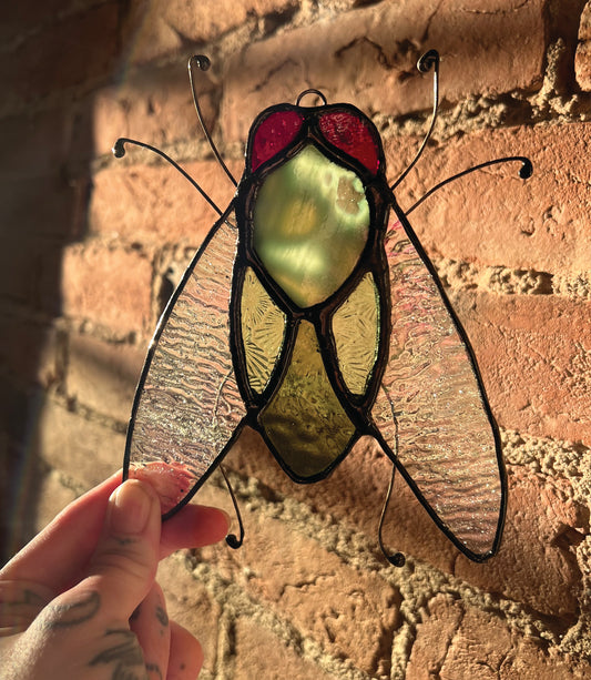 Large Fly Original Stained Glass