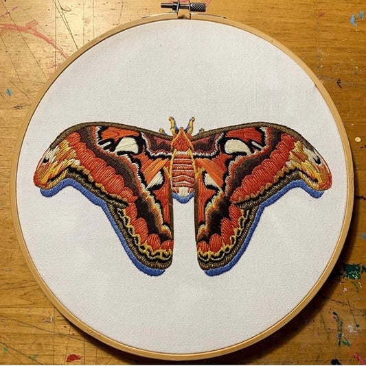 Atlas Moth Hand Embroidery