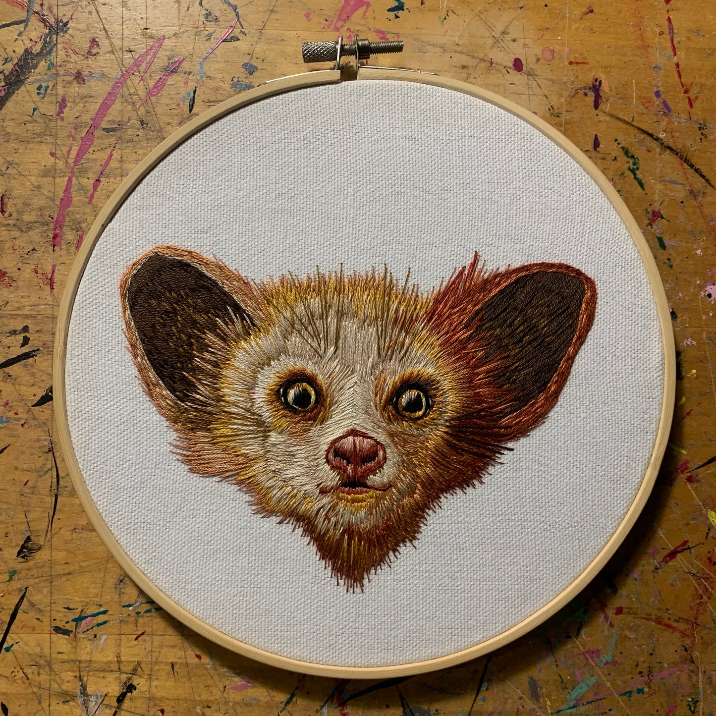 Aye-Aye Hand Embroidery