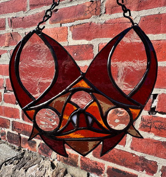 Bat Dude Original Stained Glass- Maroon Variant