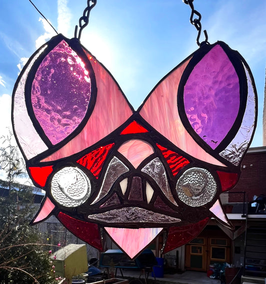 Bat Dude Original Stained Glass- Pink Variant