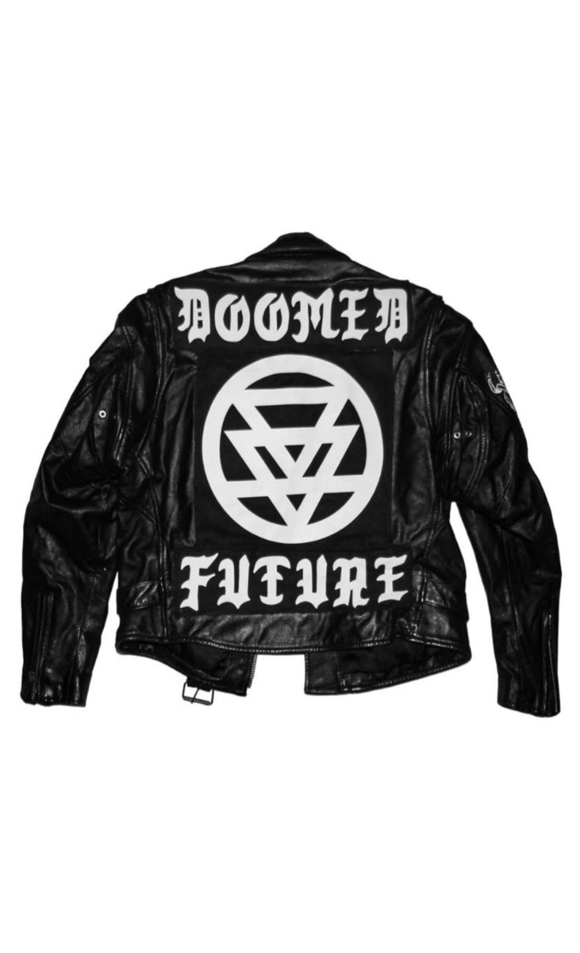 Doomed Future x Sea of Doom Hand Embellished Leather Jacket