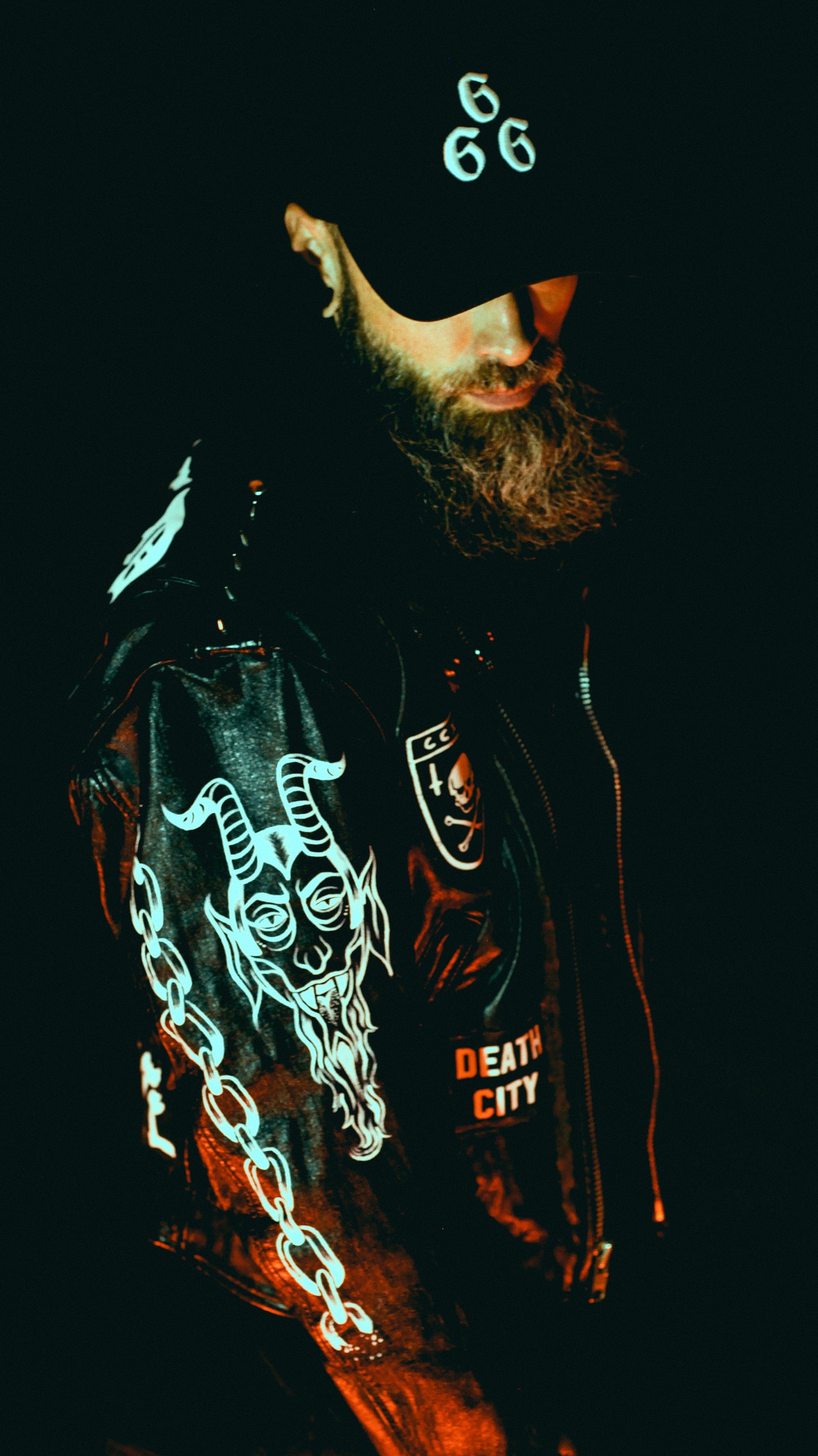 Doomed Future x Sea of Doom Hand Embellished Leather Jacket