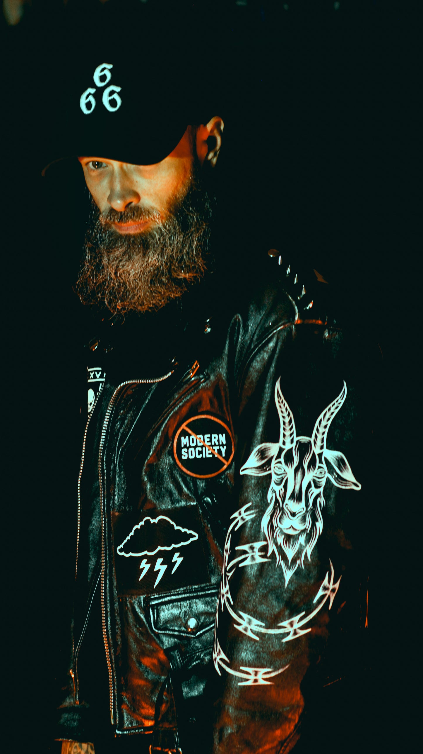 Doomed Future x Sea of Doom Hand Embellished Leather Jacket