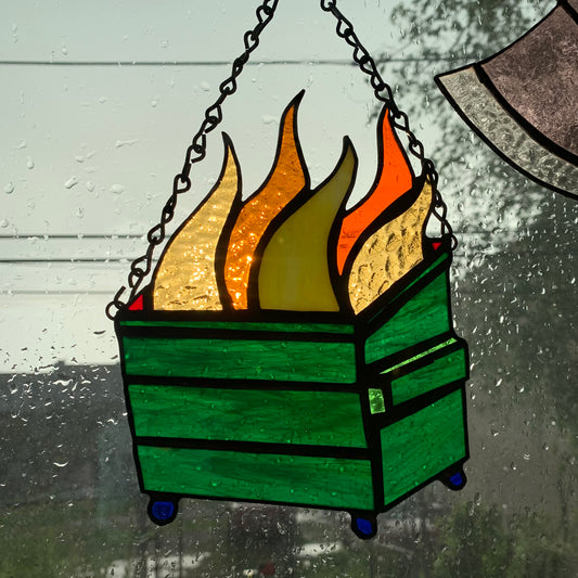 Dumpster Fire Stained Glass- PREORDER