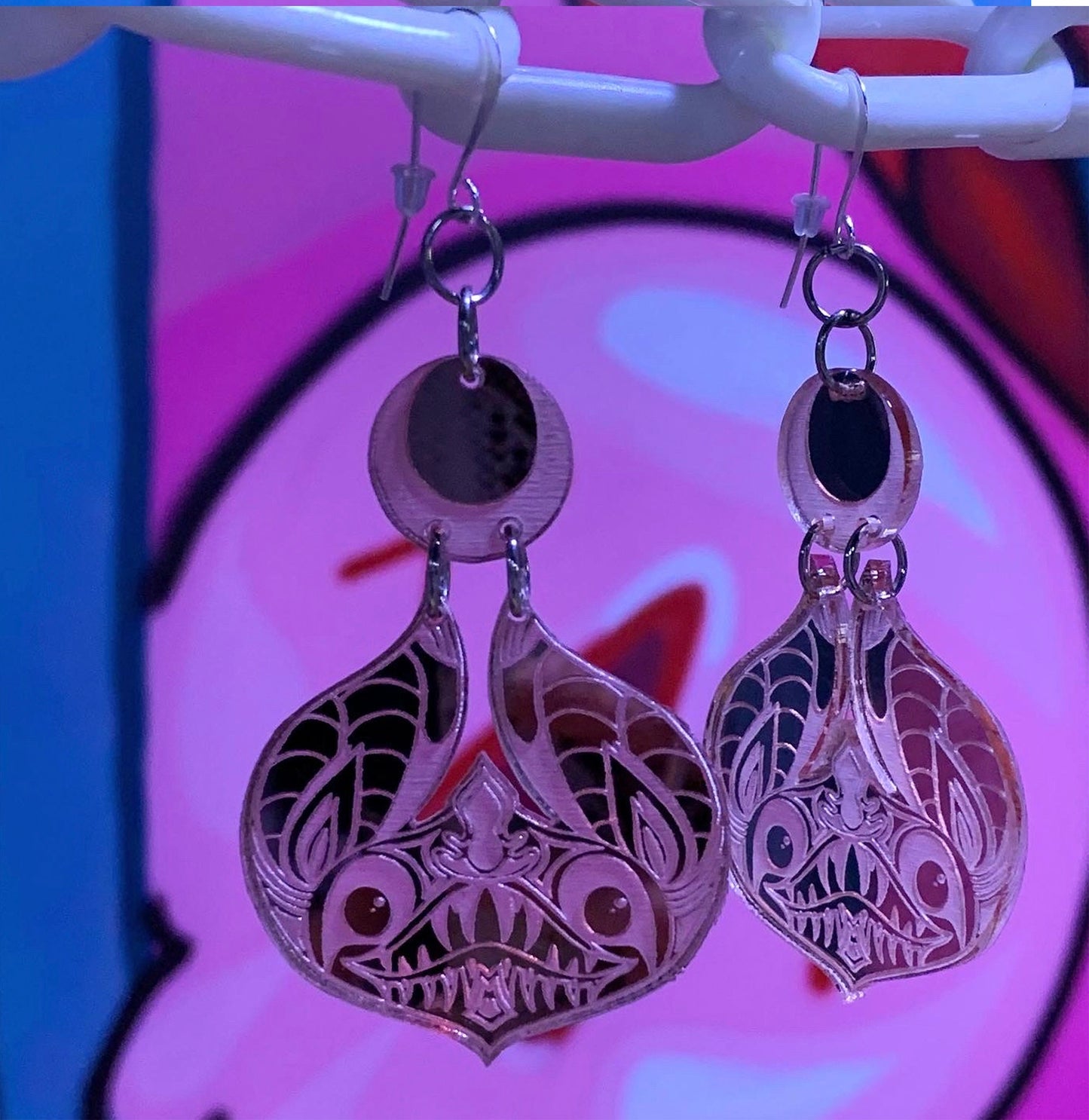 Rose Gold Bat Earrings