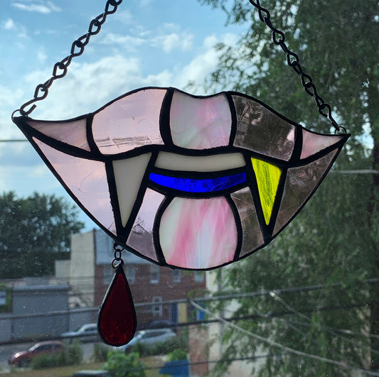 Kelly Kapowski Vamp Lips- Original Stained Glass