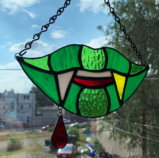 Medusa Vamp Lips- Original Stained GLass
