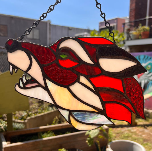 Red Wolf Stained Glass