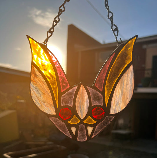 Rose Gold Bat Original Stained Glass