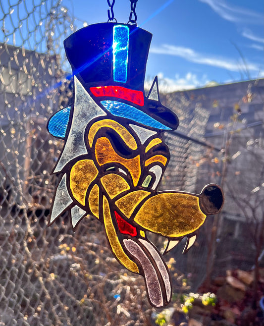Sleazy Wolf Original Stained Glass