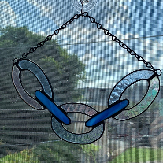 Translucent Blue Chain Stained Glass